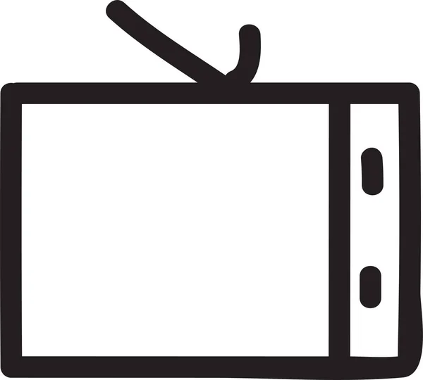 Cable Entertainment Media Icon Handdrawn Style — Stockvektor