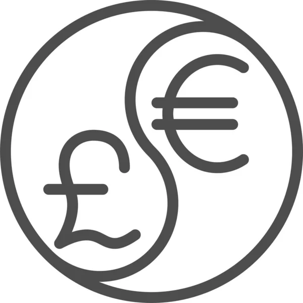 Umrechnungswährung Euro Symbol Umriss Stil — Stockvektor
