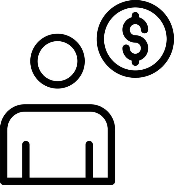 Иконка Профиля Доллара Стиле Наброска — стоковый вектор