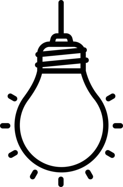 Gloeilamp Opknoping Pictogram Omtrek Stijl — Stockvector