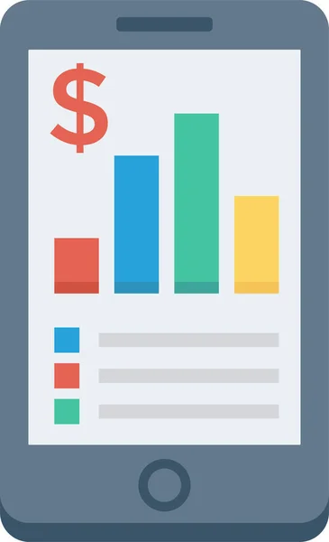 Grafik Mobilefinansı Simgesi Düz Biçimli — Stok Vektör