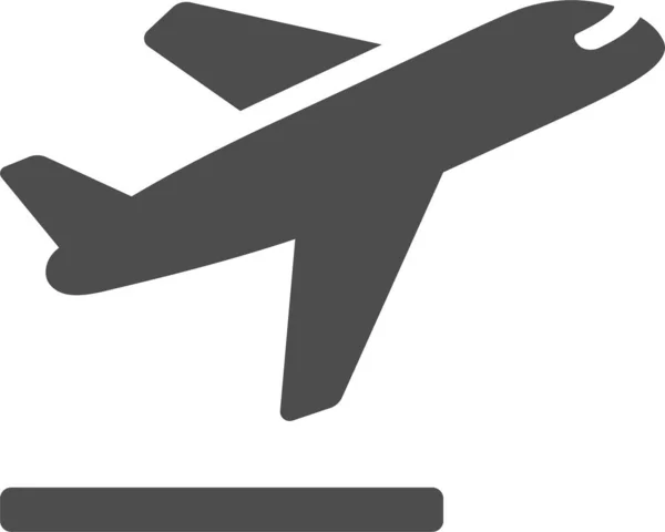 Самолет Аэропорт Икона Полета Твердом Стиле — стоковый вектор