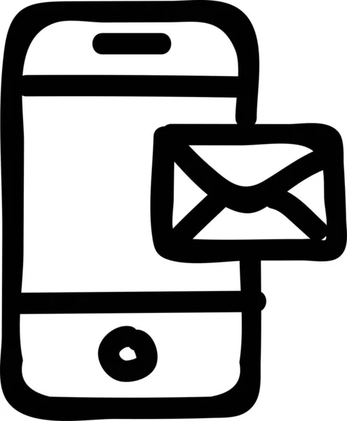 Mobiles Icon Handgezeichnetem Stil — Stockvektor