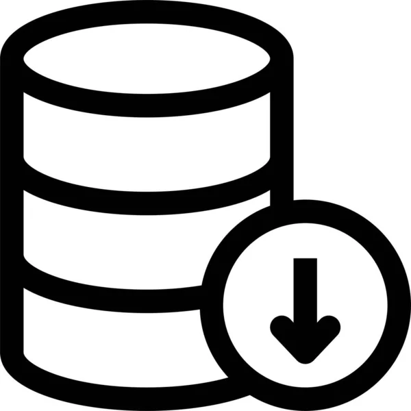 Database Download Εικονίδιο Διακομιστή Στυλ Περίγραμμα — Διανυσματικό Αρχείο