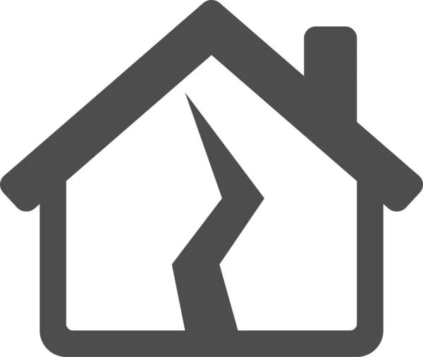 Damaged House Web Icon Simple Illustration — Vetor de Stock