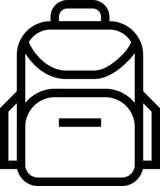 Bolso Mochila Icono Educación Estilo Esquema — Vector de stock