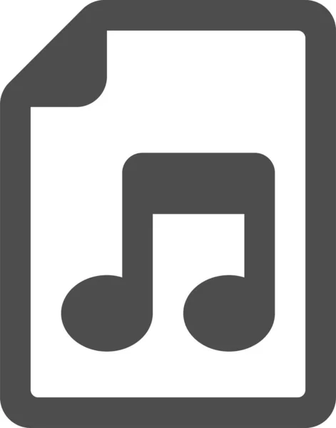 Icône Fichier Document Audio Dans Style Solide — Image vectorielle