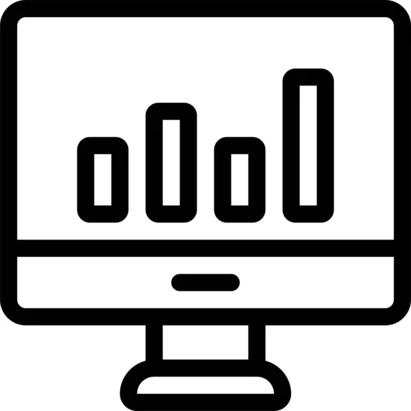 Diagram Diagram Lcd Ikon Konturstil — Stock vektor