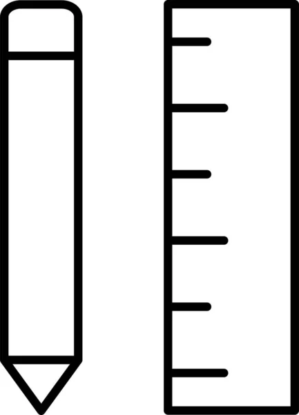 Редактирование Значка Линейки Измерения Стиле Контура — стоковый вектор