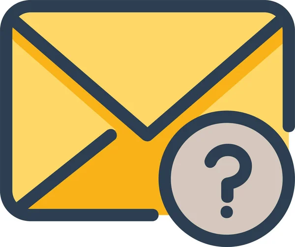 Email Envelope Question Icon Filled Outline Style — Vetor de Stock