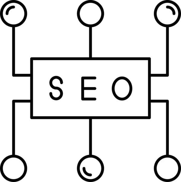 轮廓式的连接营销网络图标 — 图库矢量图片