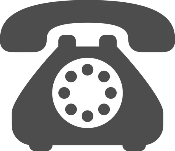 Teléfono Fijo Icono Del Teléfono Estilo Sólido — Archivo Imágenes Vectoriales