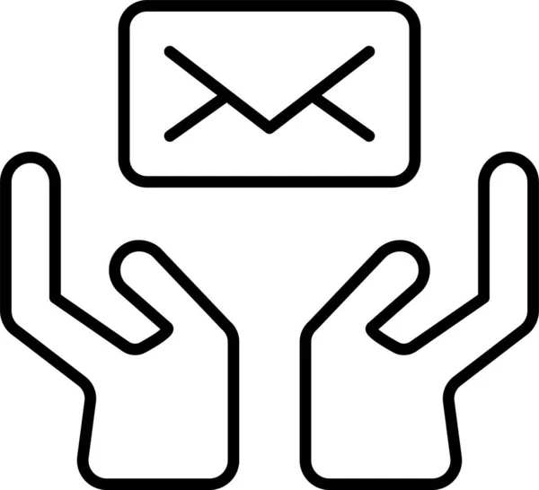 Ícone Envelope Mail Entrega Estilo Esboço —  Vetores de Stock