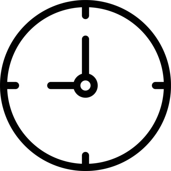 Uhr Timer Wallclock Symbol Umriss Stil — Stockvektor