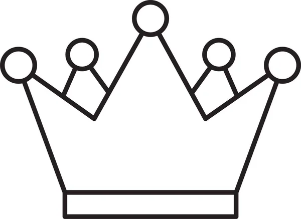 Crown King Icon Outline Style — 스톡 벡터