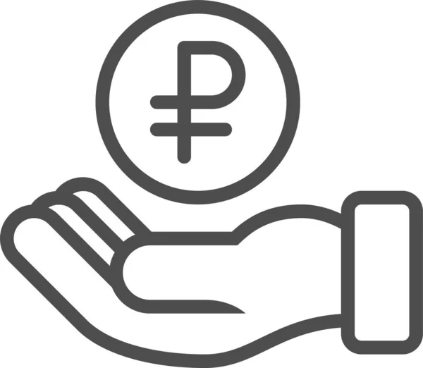 Mano Sosteniendo Dinero Diseño Simple — Vector de stock