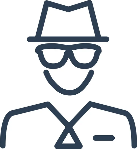 Agent Businessman Glasses Icon Outline Style — Stock vektor