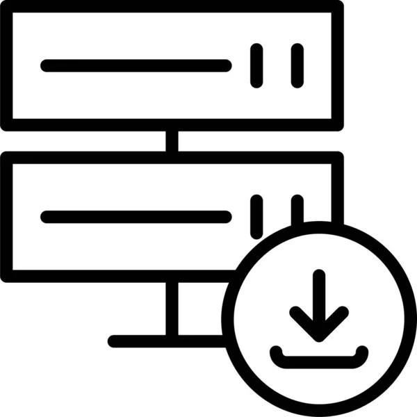 Звантаження Бази Даних Піктограма Мейнфрейму Стилі Контурів — стоковий вектор