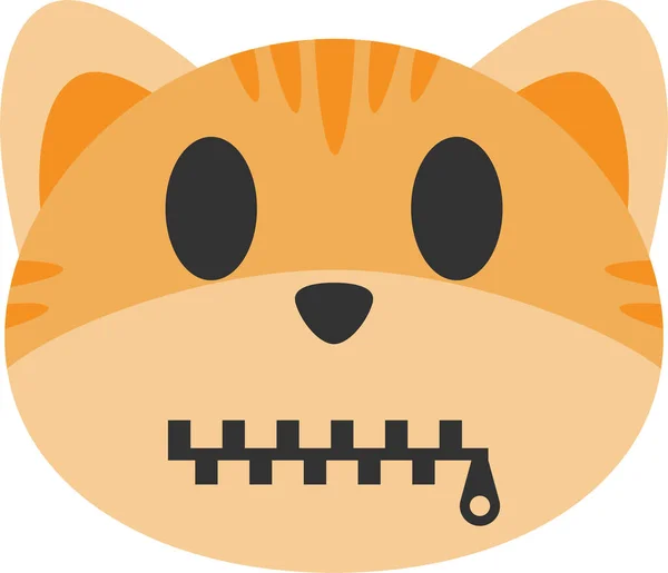 Ikon Wajah Emoji Kucing - Stok Vektor