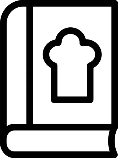 Книжкова Кулінарна Ікона Шеф Кухаря Контурному Стилі — стоковий вектор