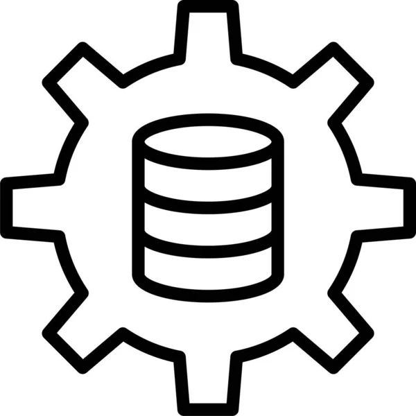 Icono Preferencia Del Engranaje Base Datos Estilo Esquema — Vector de stock