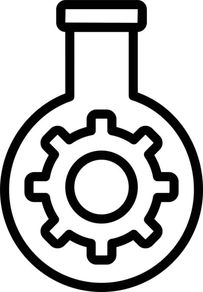 Beaker Lab Science Icon Στυλ Περίγραμμα — Διανυσματικό Αρχείο