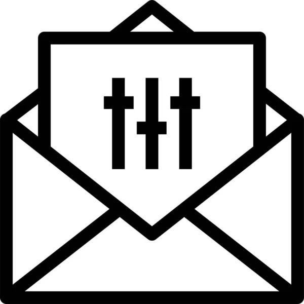 Ikona Mail Kontroli Kontaktu Zarysie Stylu — Wektor stockowy