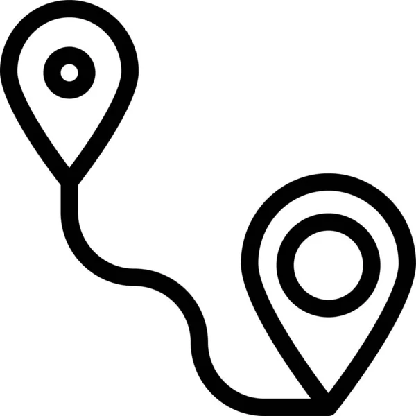 Gps Locatie Kaart Pictogram Omtrek Stijl — Stockvector