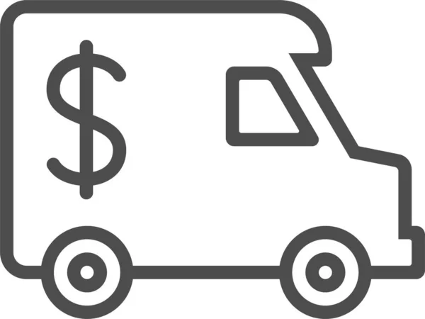 Іконка Броньованої Машини Вантажівки Контурному Стилі — стоковий вектор
