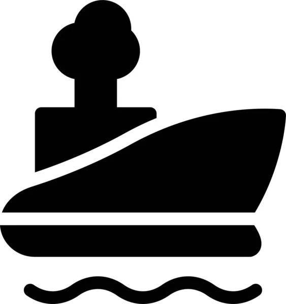 Bateau Bateau Bateau Icône Dans Style Solide — Image vectorielle