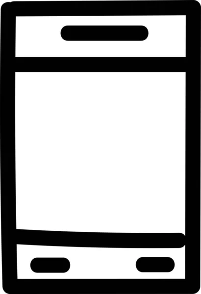 Ikona Komunikačního Zařízení Mobilního Telefonu Ručně Kresleném Stylu — Stockový vektor