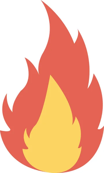 Brûler Icône Flamme Feu Dans Style Plat — Image vectorielle