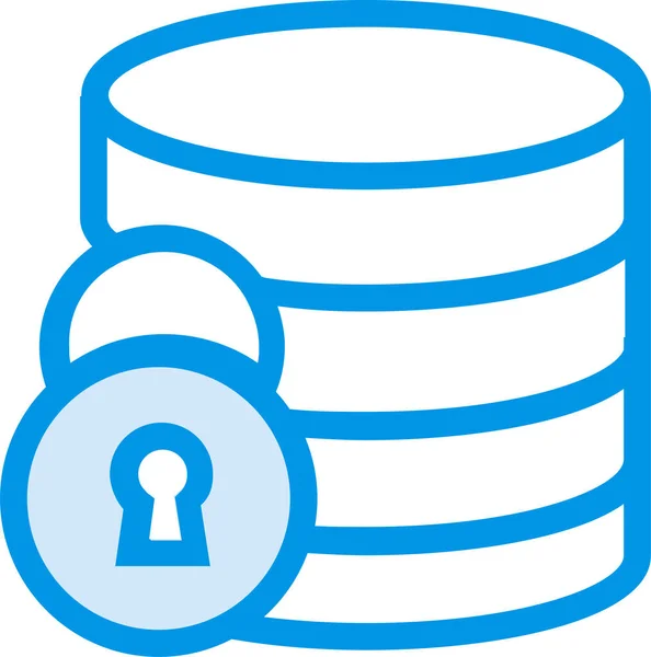 Sicherheitssymbol Für Datenbank Sperren Ausgefüllten Outline Stil — Stockvektor