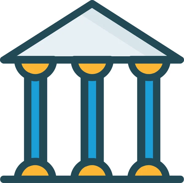 Ikona Sądu Budowy Banku Stylu Wypełnionym — Wektor stockowy