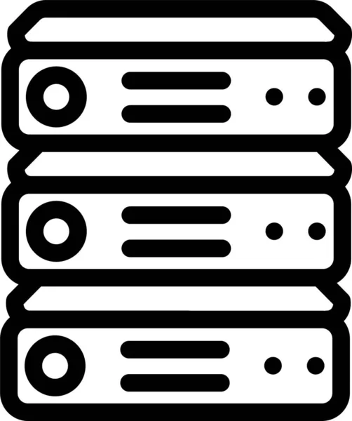 Icono Del Mainframe Del Centro Datos Estilo Esquema — Vector de stock