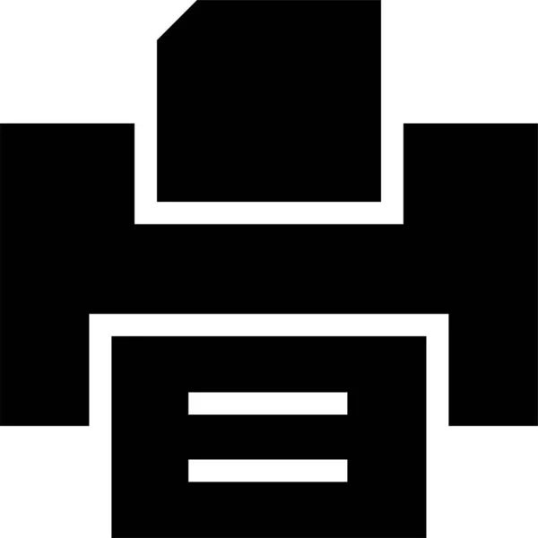 Computer Document Machine Icon Solid Style — Stock vektor