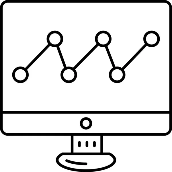 Elemzési Diagram Ikon Körvonalazott Stílusban — Stock Vector