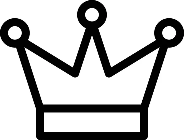 Досягнення Нагороди Значок Корони Контурному Стилі — стоковий вектор