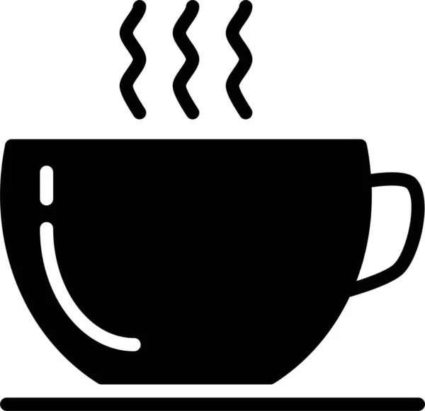 Pause Kaffeetasse Symbol Solidem Stil — Stockvektor