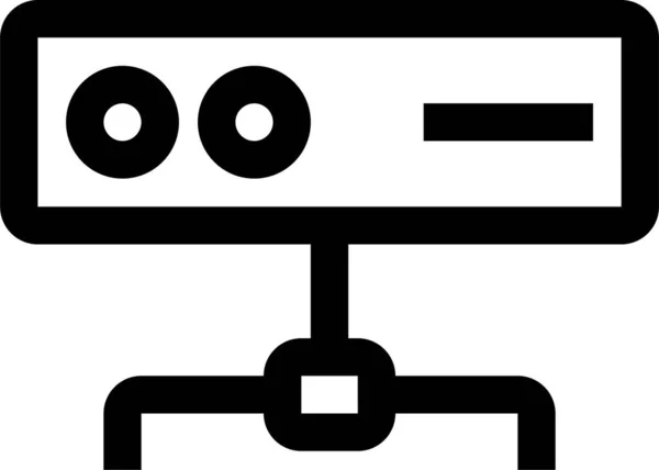 Значок Мережевого Сервера Єднання Стилі Контурів — стоковий вектор