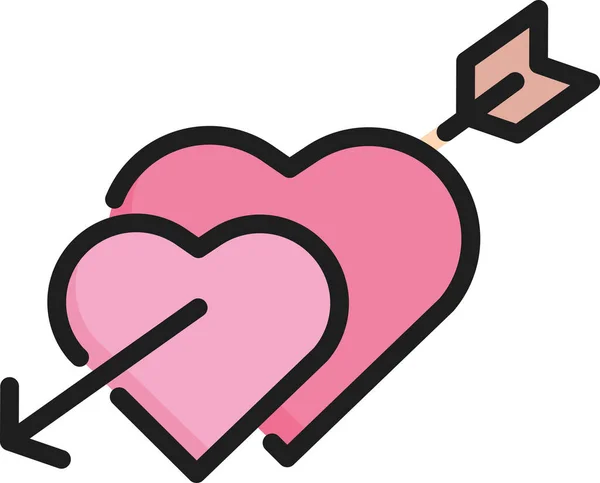 Arrow Happy Heart Icon Love Romance Category —  Vetores de Stock