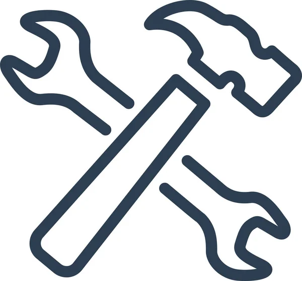 Gear Hammer Options Icon — Vettoriale Stock