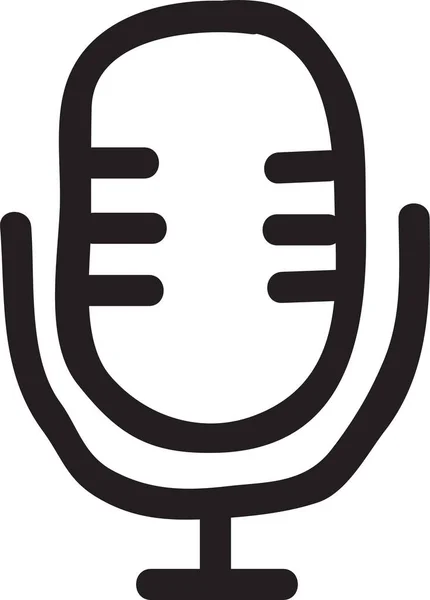 Loud Mic Multimedia Icon Handdrawn Style — Stockvektor