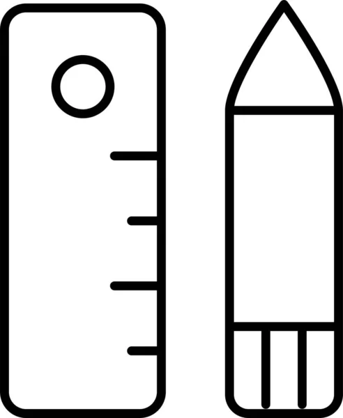 Ikona Ołówka Projekt Sztuki Stylu Konturu — Wektor stockowy