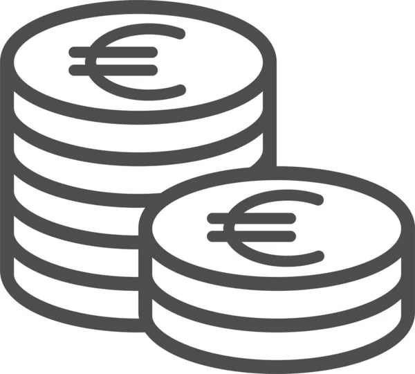 Νομίσματα Ευρώ Εικονογράφηση Διανύσματος — Διανυσματικό Αρχείο