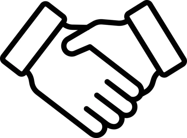 Hand Shake Partnership Icon Outline Style — Stock Vector