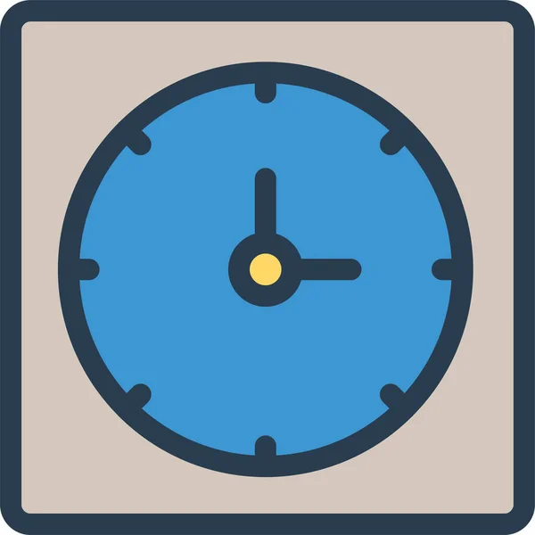 Reloj Horario Icono Tiempo Estilo Contorno Lleno — Vector de stock