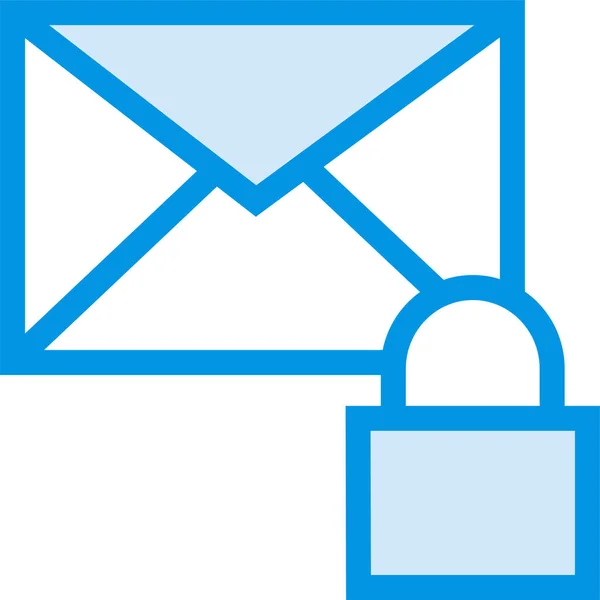 Protezione Posta Icona Protectmail Stile Contorno Riempito — Vettoriale Stock