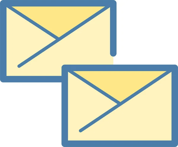 Communication Emails Envelopes Icon Filled Outline Style — Vetor de Stock