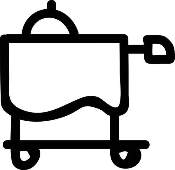 Foodservice Hotel Hoteltrolley Icon Handdrawn Style —  Vetores de Stock